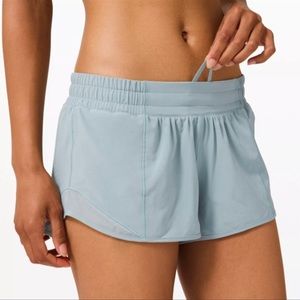 Lulu Lemon Hotty Hot Shorts 4inch inseam. Size 4 in pastel blue color!
